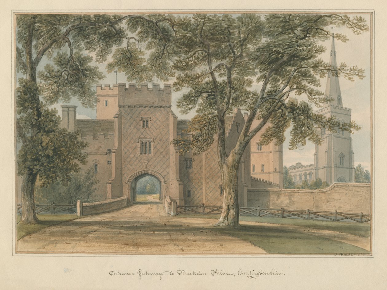 Huntingdonshire - Buckden Sarayı, 1800 by John Buckler