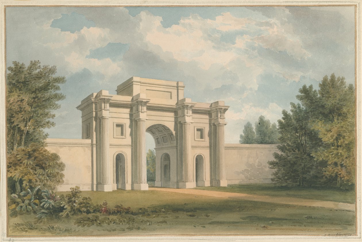 Leicestershire - Gopsall Evi - Ağ Geçidi, 1820 by John Buckler