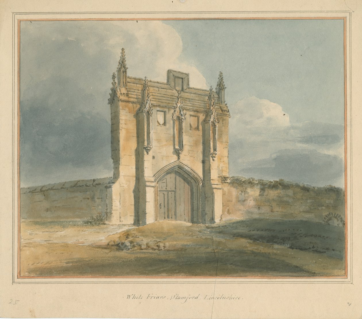 Lincolnshire - Stamford - Beyaz Rahipler, 1802 by John Buckler