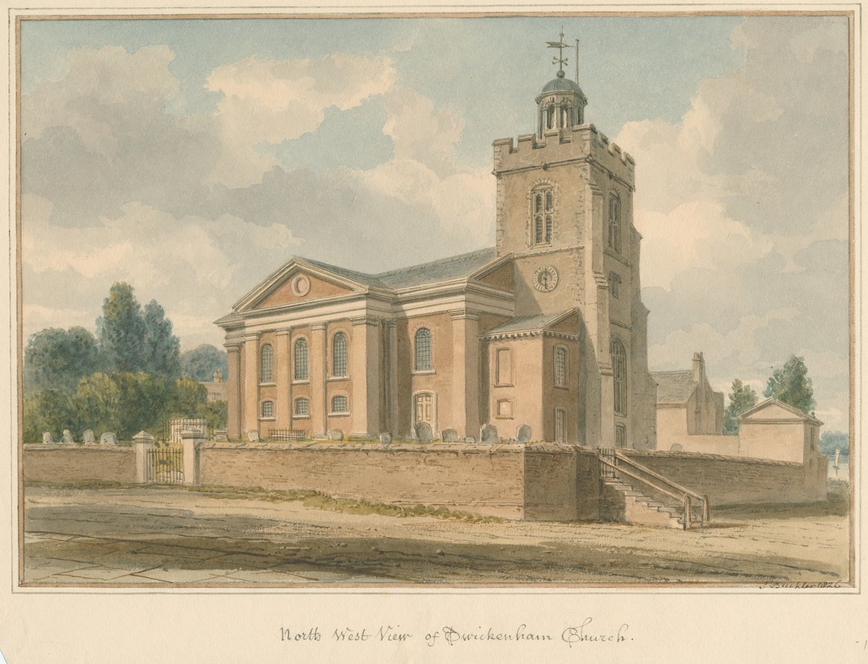 Middlesex - Twickenham Kilisesi, 1826 by John Buckler