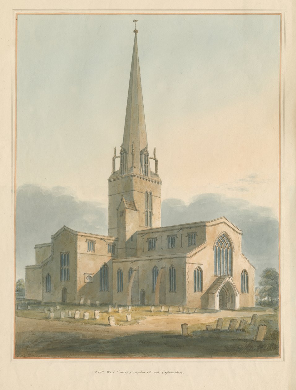 Oxfordshire - Bampton Kilisesi, 1802 by John Buckler