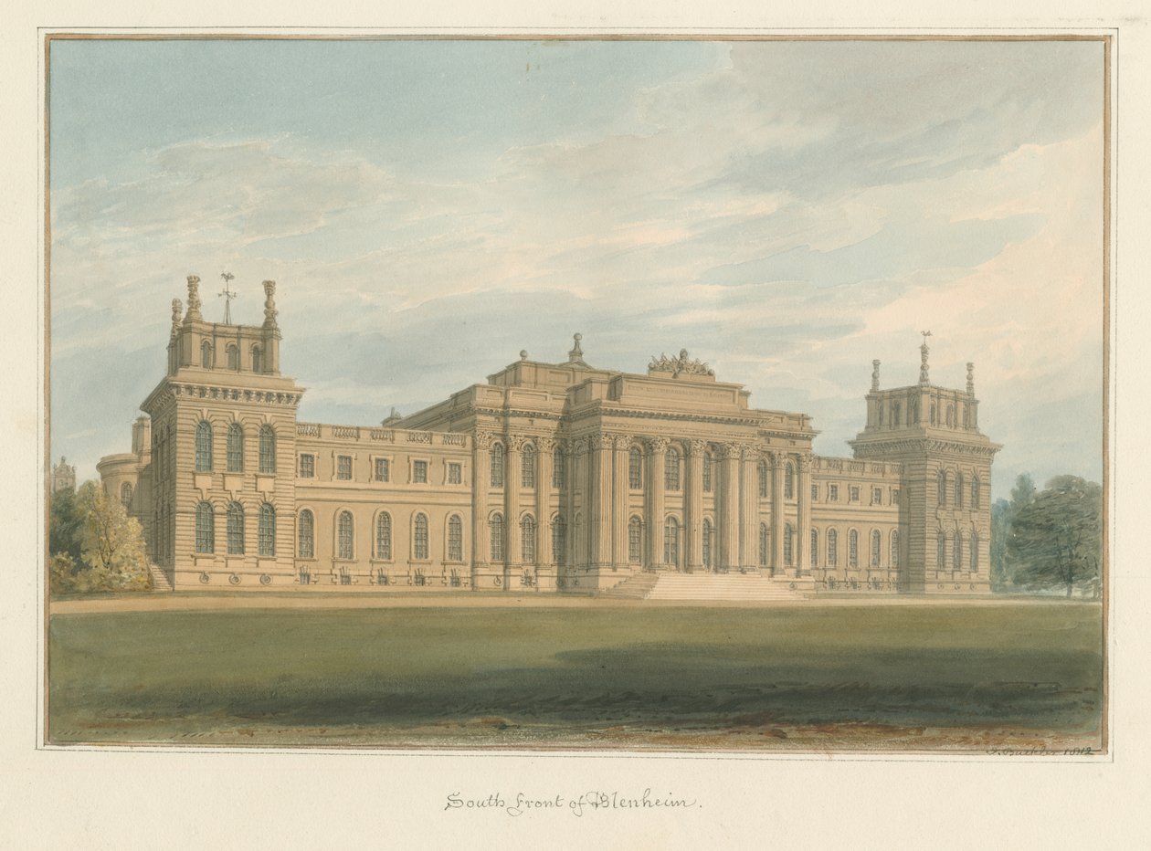 Oxfordshire - Blenheim [Saray], 1812 by John Buckler