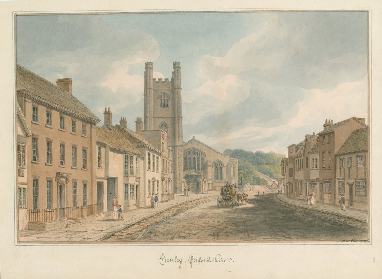 Oxfordshire - Thames üzerine Henley, 1826 by John Buckler