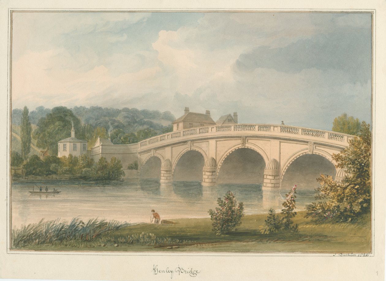 Oxfordshire - Henley on Thames Köprüsü, 1826 by John Buckler