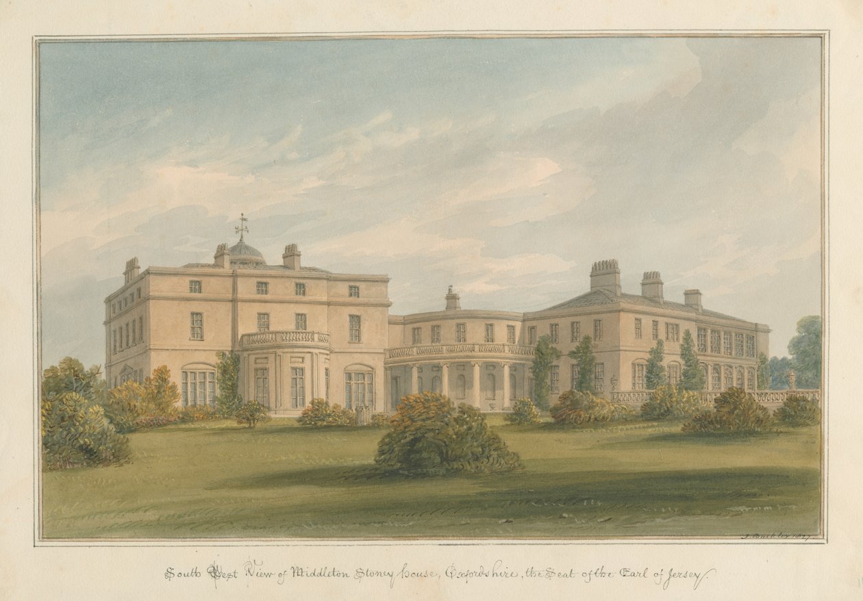 Oxfordshire - Middleton Stoney Evi, 1827 by John Buckler