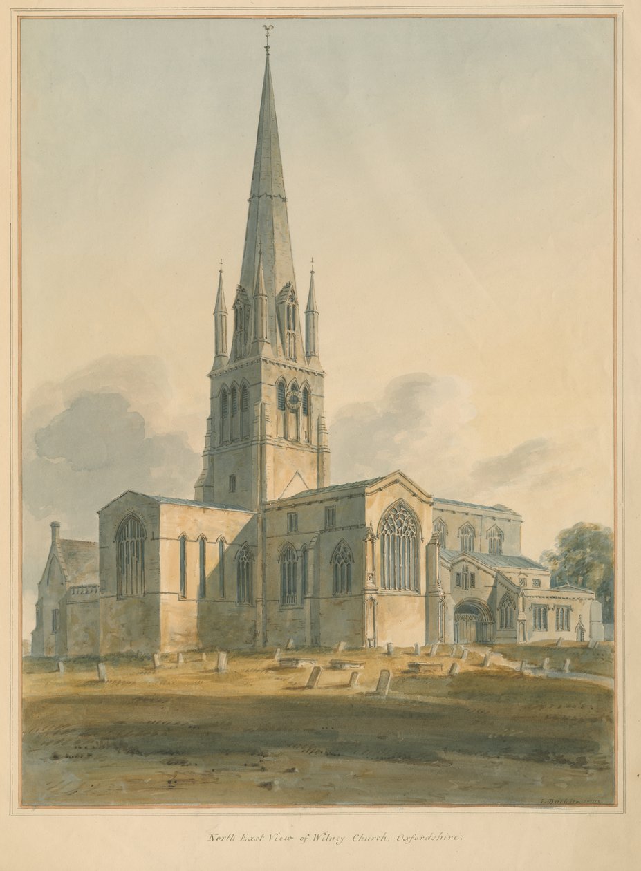 Oxfordshire - Witney Kilisesi, 1802 by John Buckler