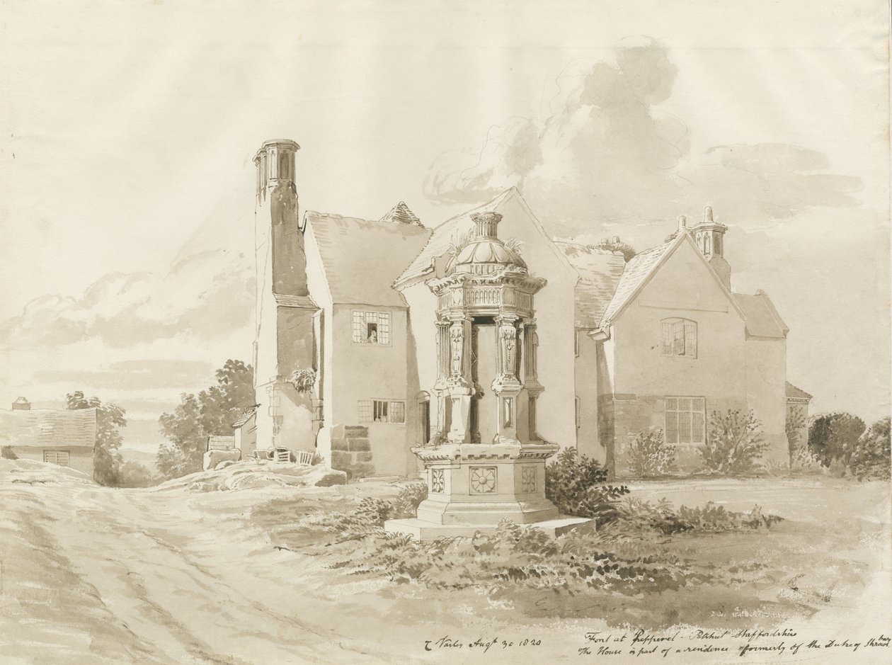 Pathshull - Pepperhill: sepya yıkama çizimi, 30 Ağu 1820 by John Buckler