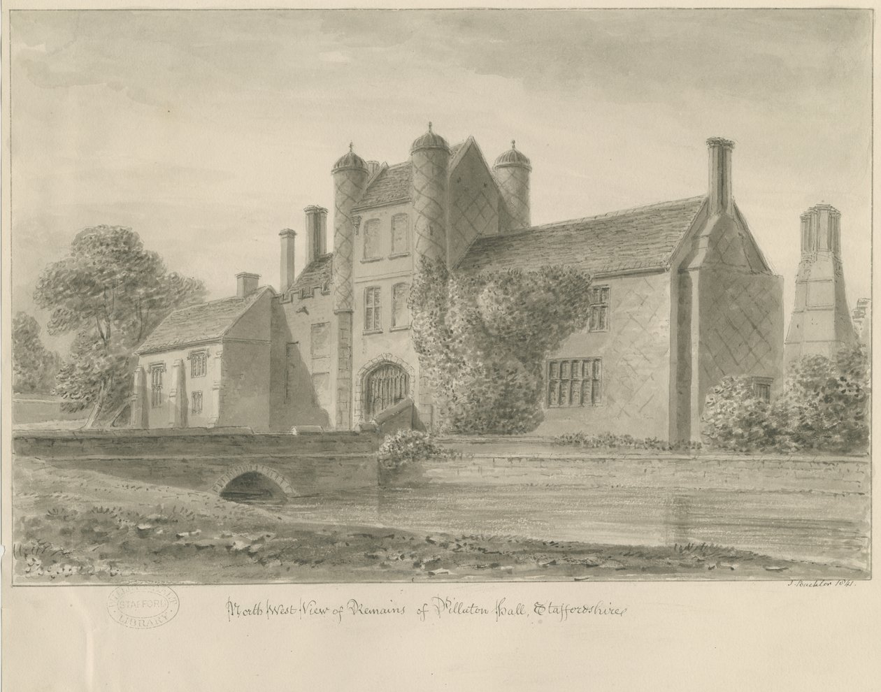 Pillaton Salonu: sepya çizimi, 1841 by John Buckler