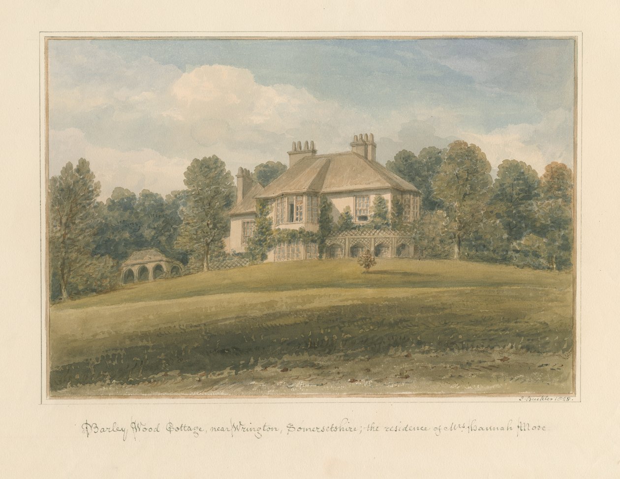 Somerset - Wrington - Barley Wood Cottage, 1828 by John Buckler