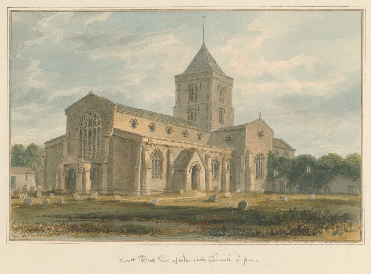 Sussex - Arundel Kilisesi, 1804 by John Buckler