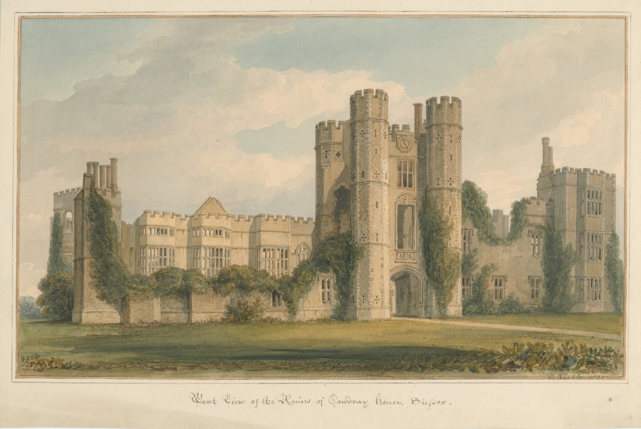 Sussex - Cowdray Evi, 1825 by John Buckler