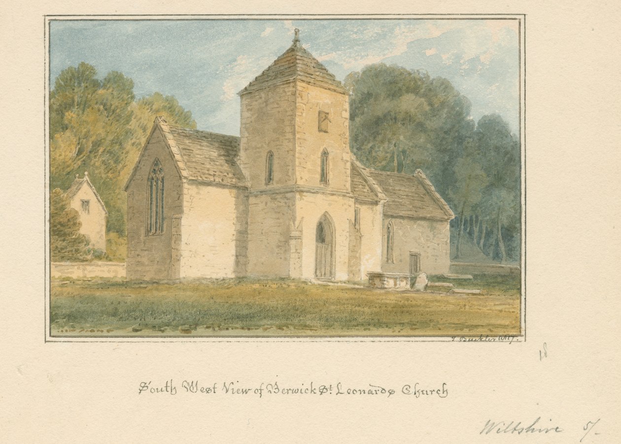Wiltshire - Berwick Saint Leonard Kilisesi, 1817 by John Buckler