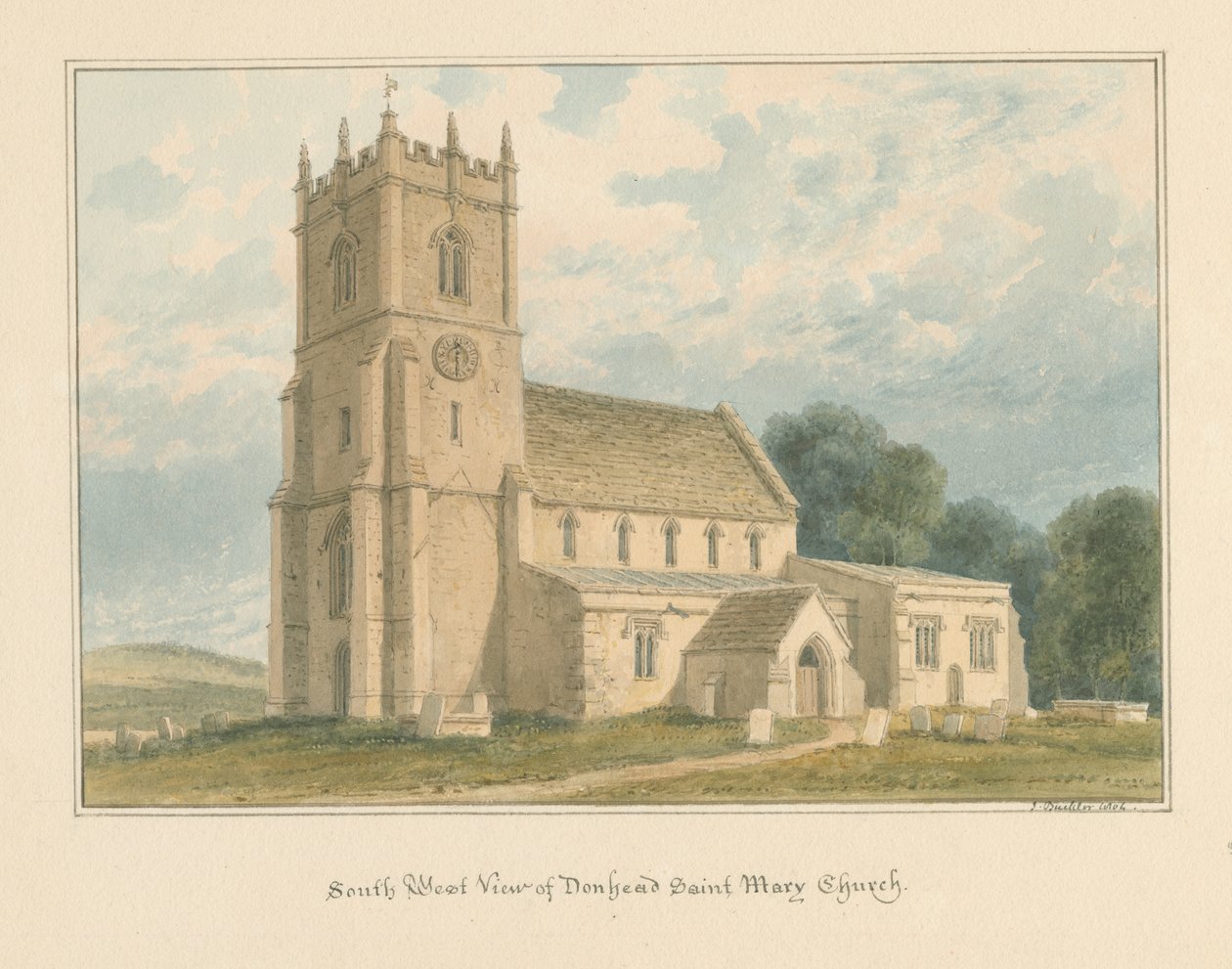 Wiltshire - Donhead Saint Mary Kilisesi, 1804 by John Buckler