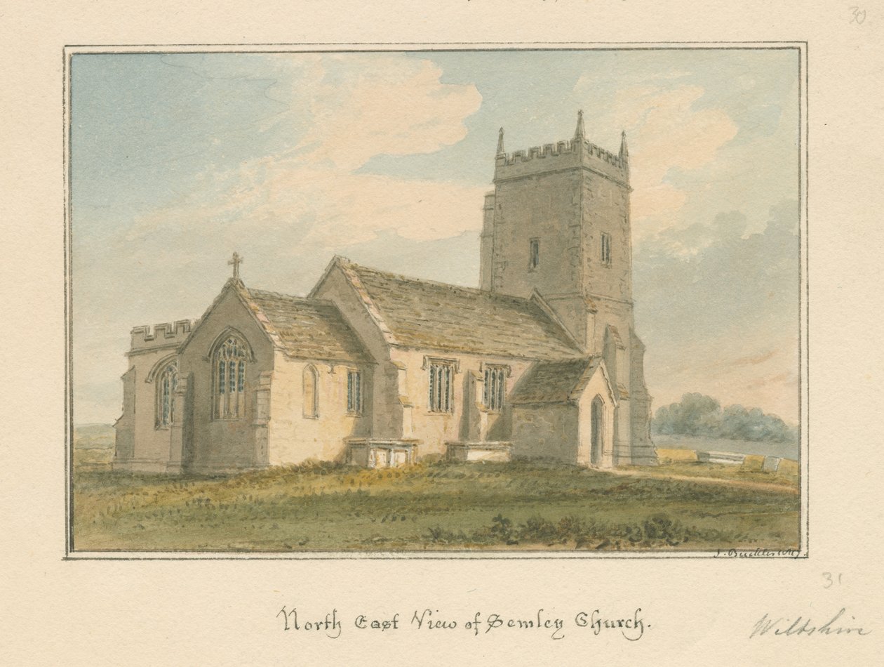 Wiltshire - Semley Kilisesi, 1817 by John Buckler