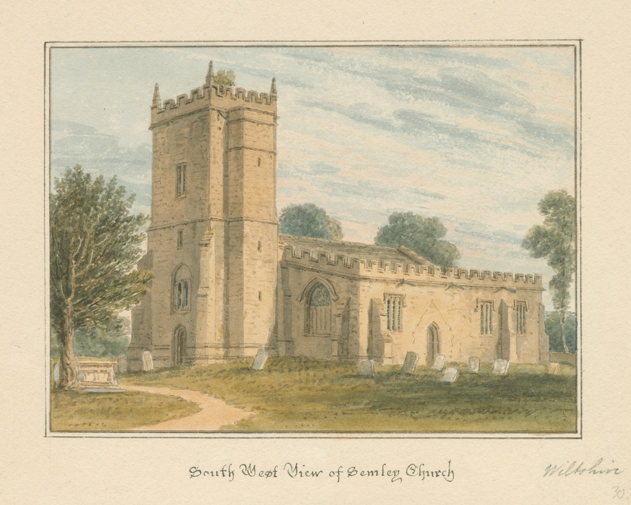 Wiltshire - Semley Kilisesi, 1817 by John Buckler