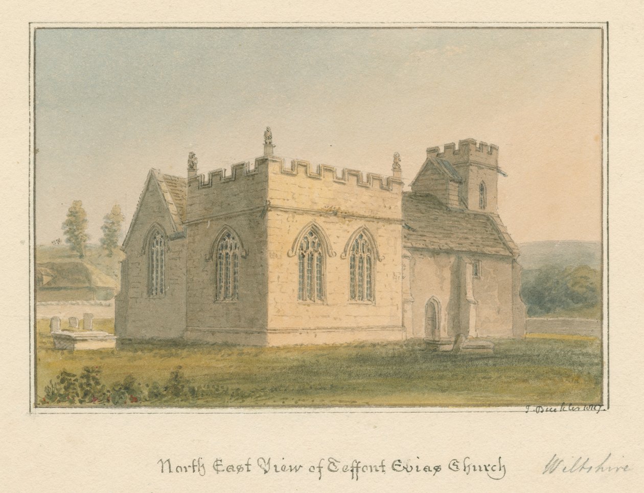 Wiltshire - Teffont Evias Kilisesi, 1817 by John Buckler