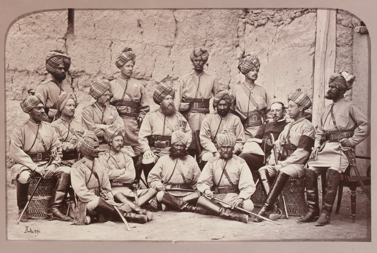 İngiliz ve Yerli subaylar, Bengal Süvari 3. Alayı by John Burke