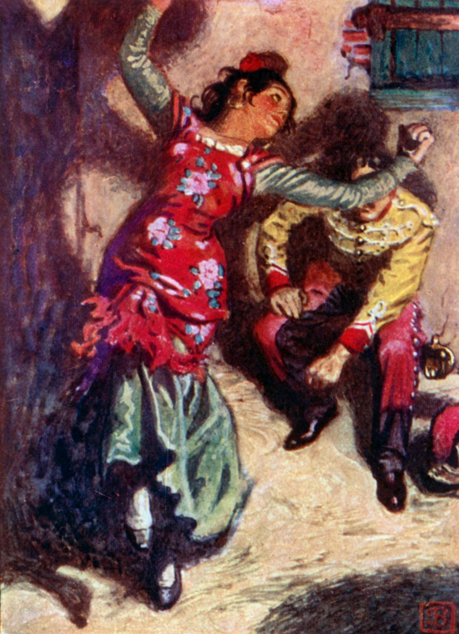 George Bizet, Carmen (renkli taş baskı) by John Byam Liston Shaw