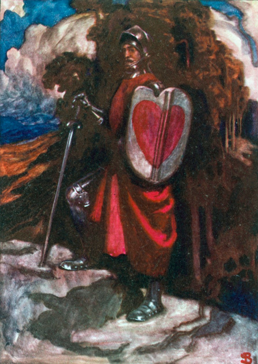 Bay Greatheart (renkli lito) by John Byam Liston Shaw