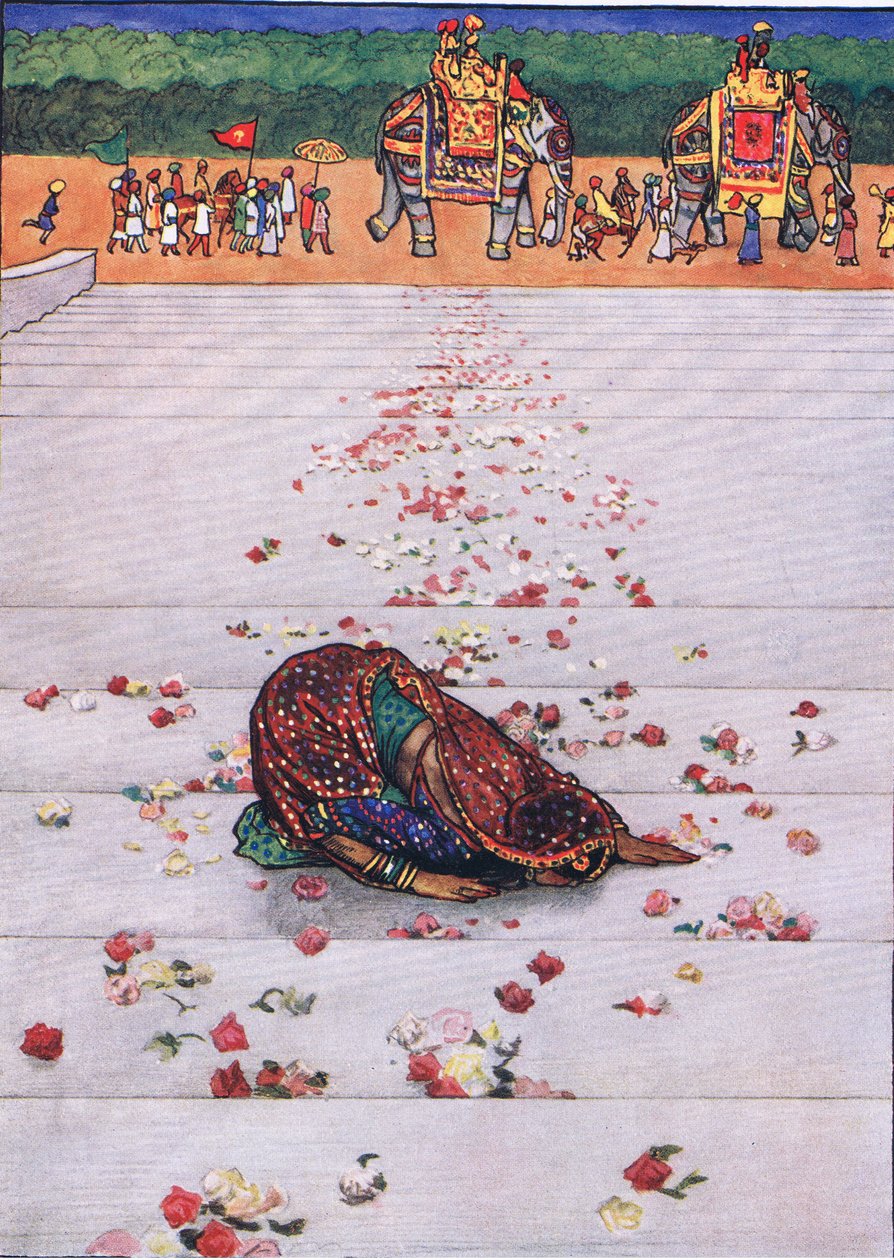 Sadık kölenin şarkısı, "Kama Bahçesi"nden bir örnek by John Byam Liston Shaw