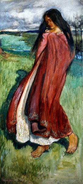 Spring, c.1910 (kağıt üzerine guaj boya) by John Byam Liston Shaw