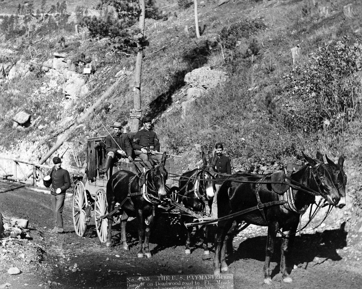 ABD Paymaster ve Muhafızlar, Deadwood yolunda Ft. Meade, 1888 by John C. H. Grabill