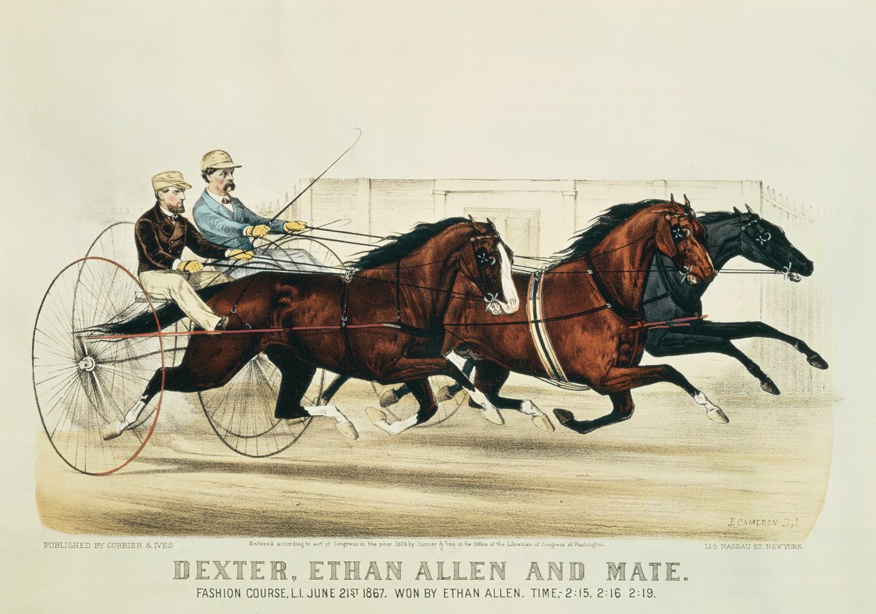 Dexter, Ethan Allen ve Mate, Nathaniel Currier (1813-88) ve James Merritt Ives (1824-95), 1874 tarafından yayınlandı by John Cameron