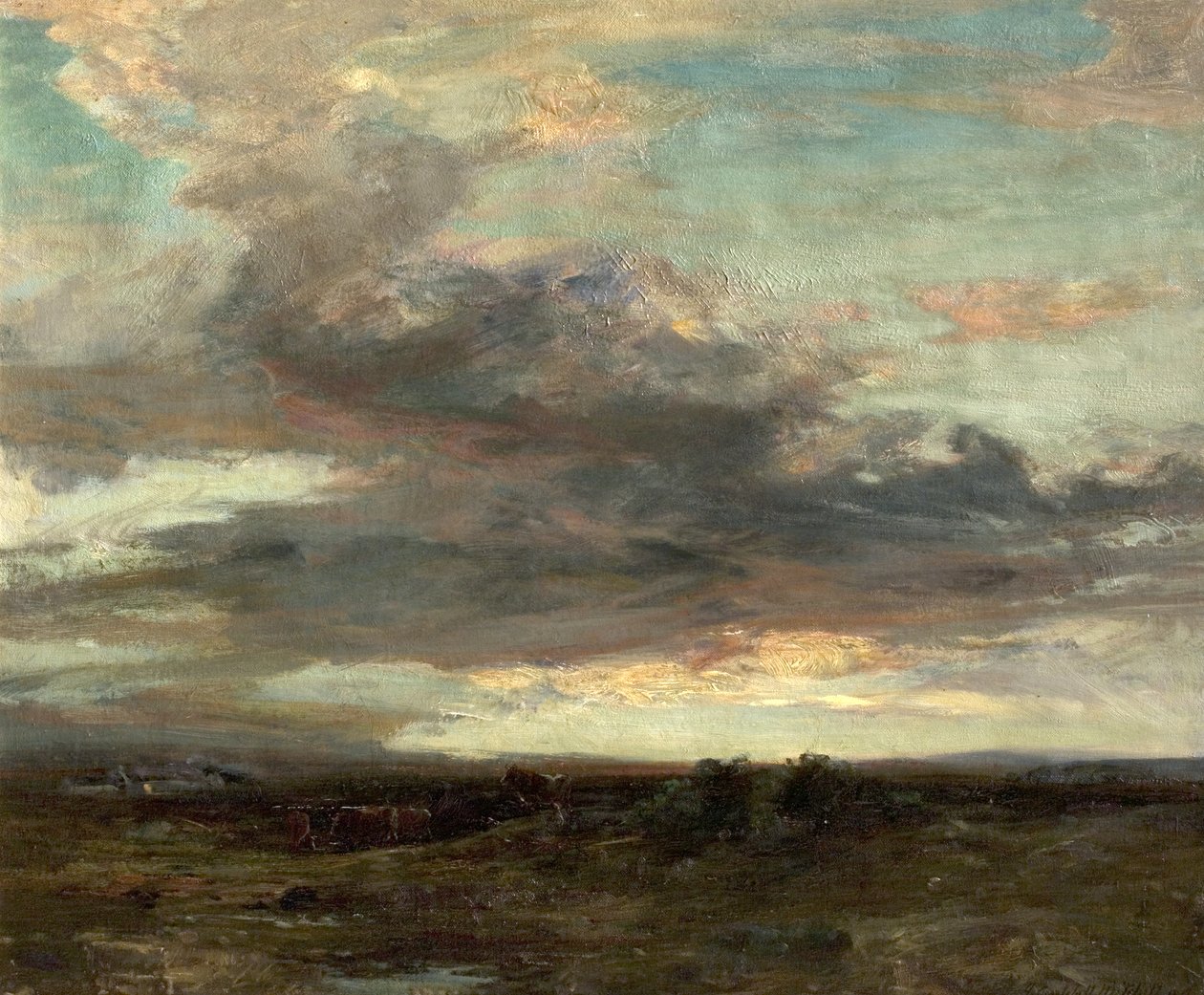 Argyllshire Moor, İskoçya, Gün Batımı, 1907 by John Campbell Mitchell