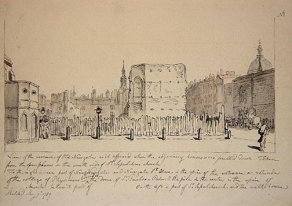 Eski Newgate Hapishanesinin Kalıntılarının Görünümü by John Carter