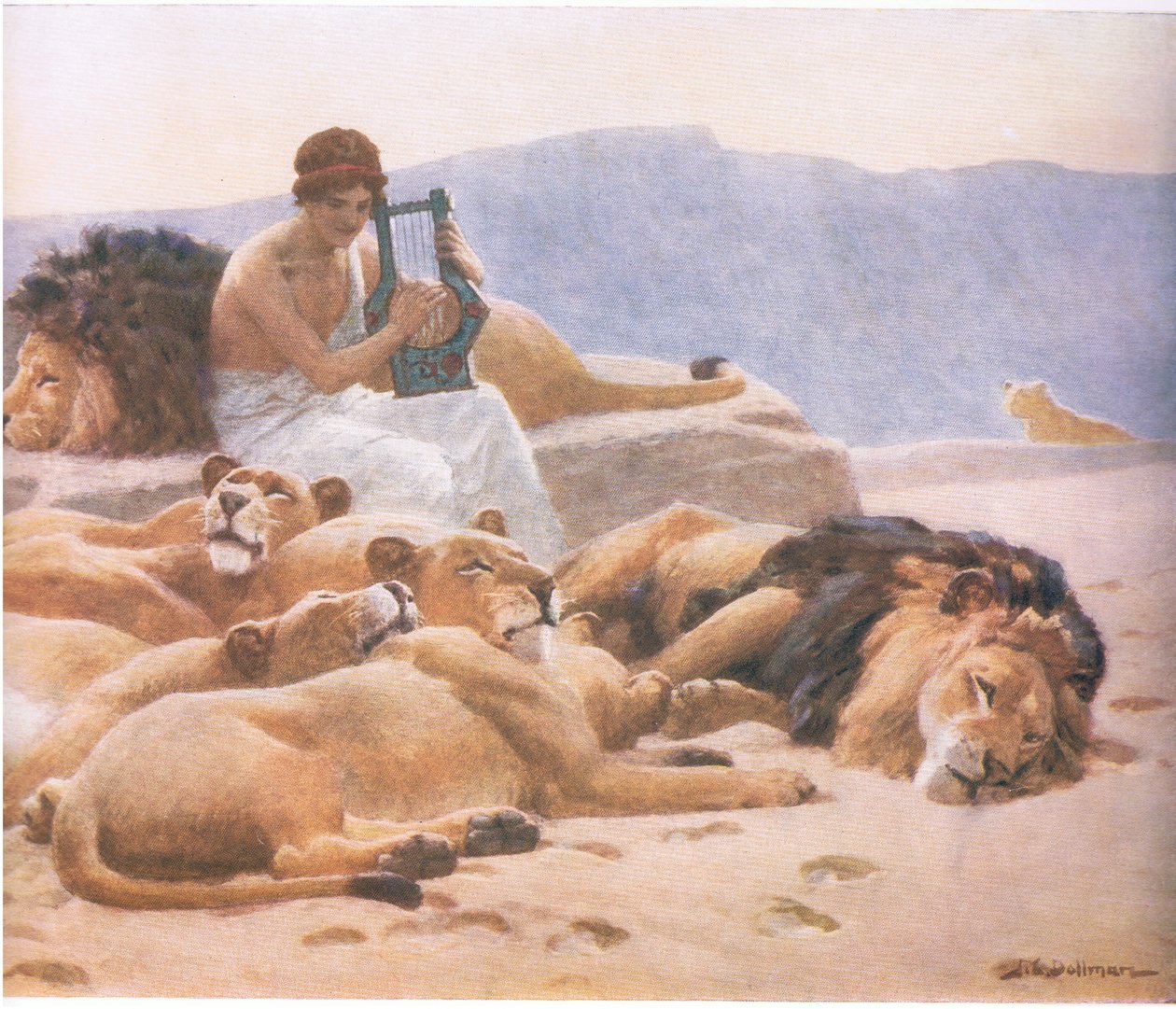 Orpheus ve lavtası, Bibbys Annual, 1916-17 by John Charles Dollman
