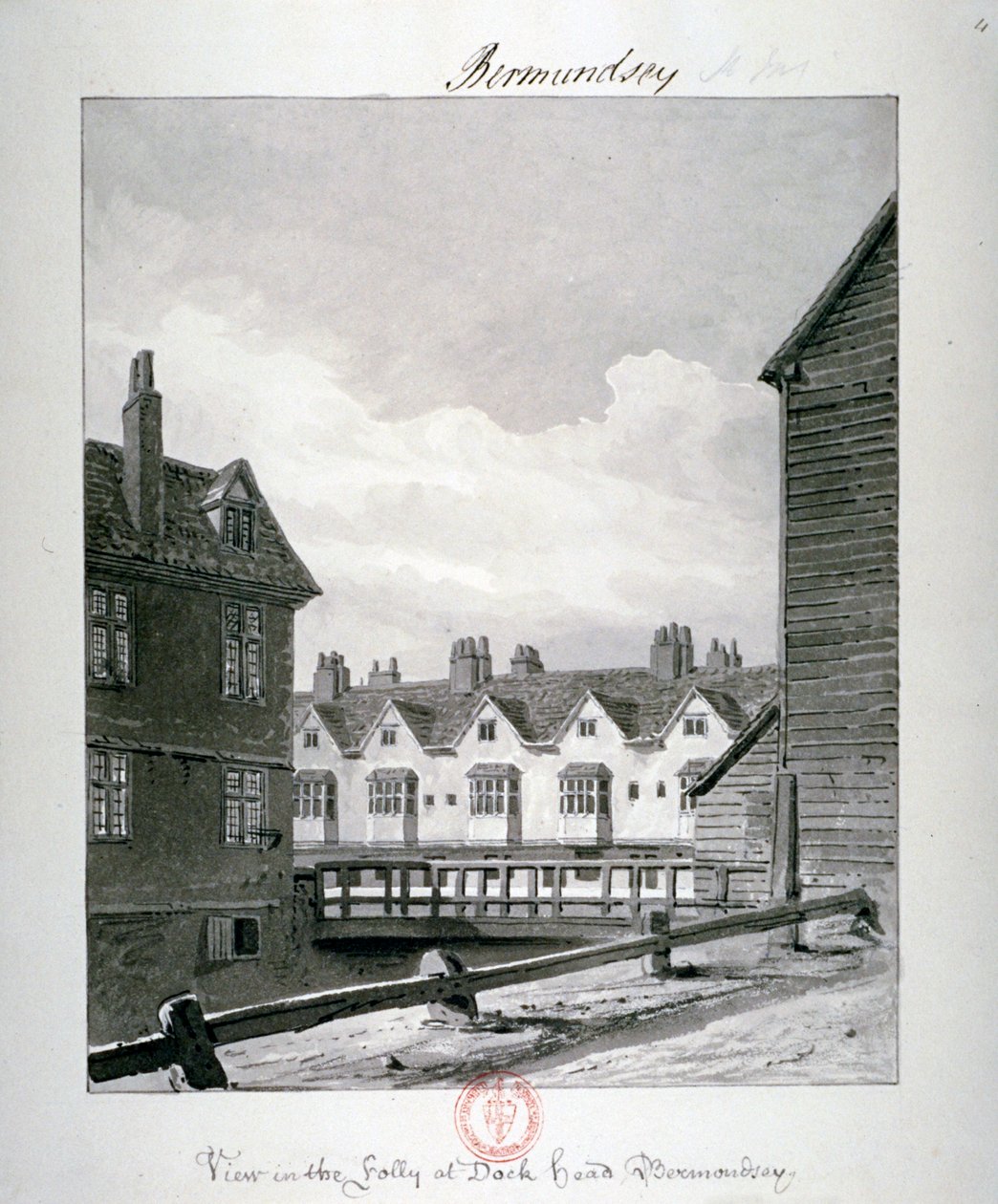 Dockhead Folly, Bermondsey, Londra, 1820 by John Chessell Buckler
