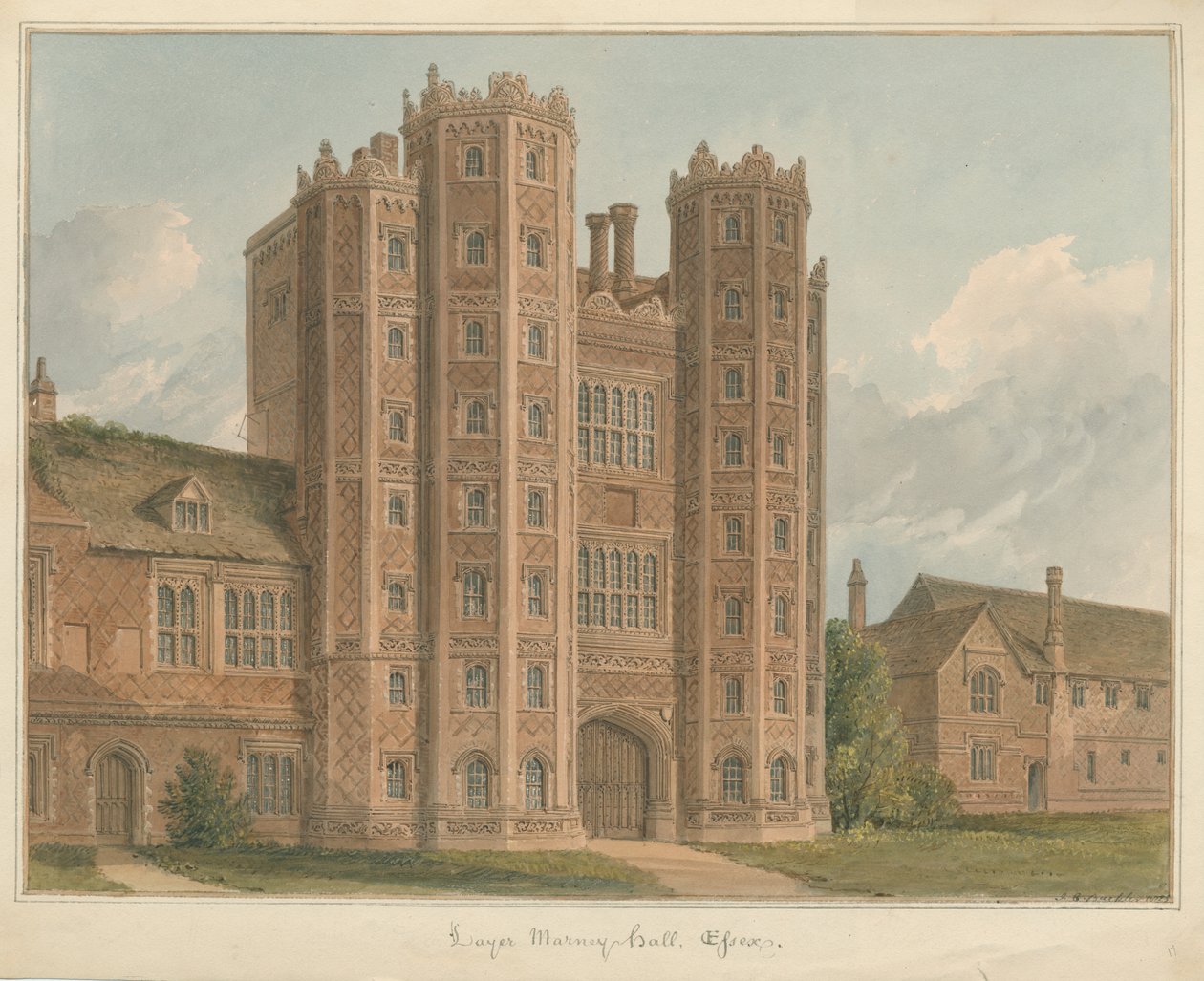 Essex - Katmanlı Marney Salonu, 1825 by John Chessell Buckler