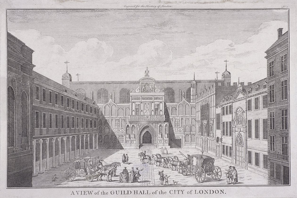 Guildhall, Londra, 1820 by John Chessell Buckler