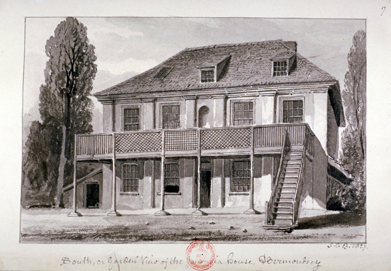 Jamaika Evi, Cherry Garden Caddesi, Bermondsey, Londra, 1827 by John Chessell Buckler