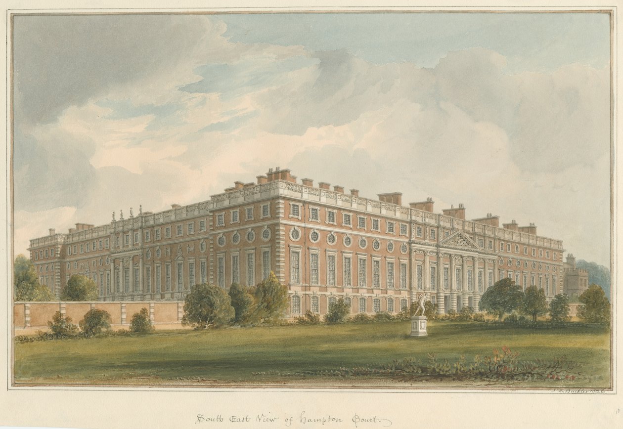 Middlesex - Hampton Mahkemesi , 1826 by John Chessell Buckler