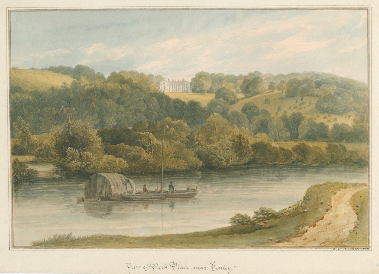 Oxfordshire - Henley on Thames- Park Place, 1826 by John Chessell Buckler