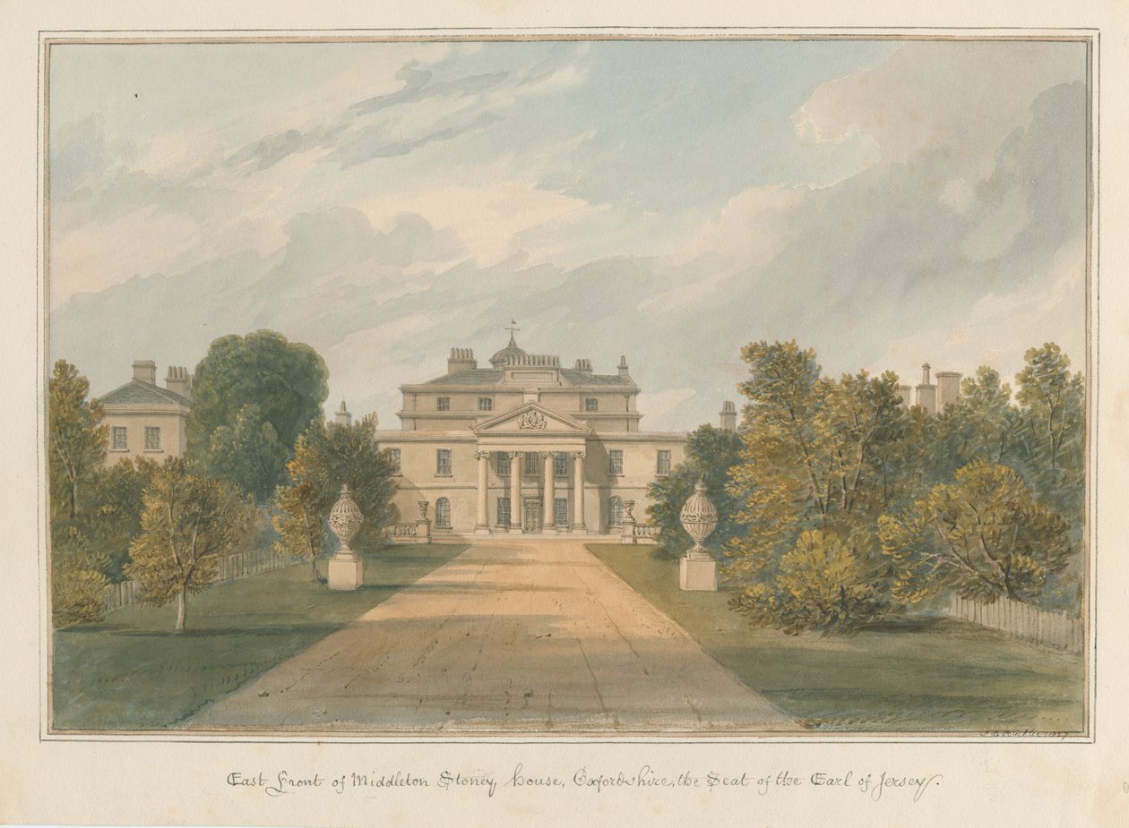 Oxfordshire - Middleton Stoney Evi, 1827 by John Chessell Buckler