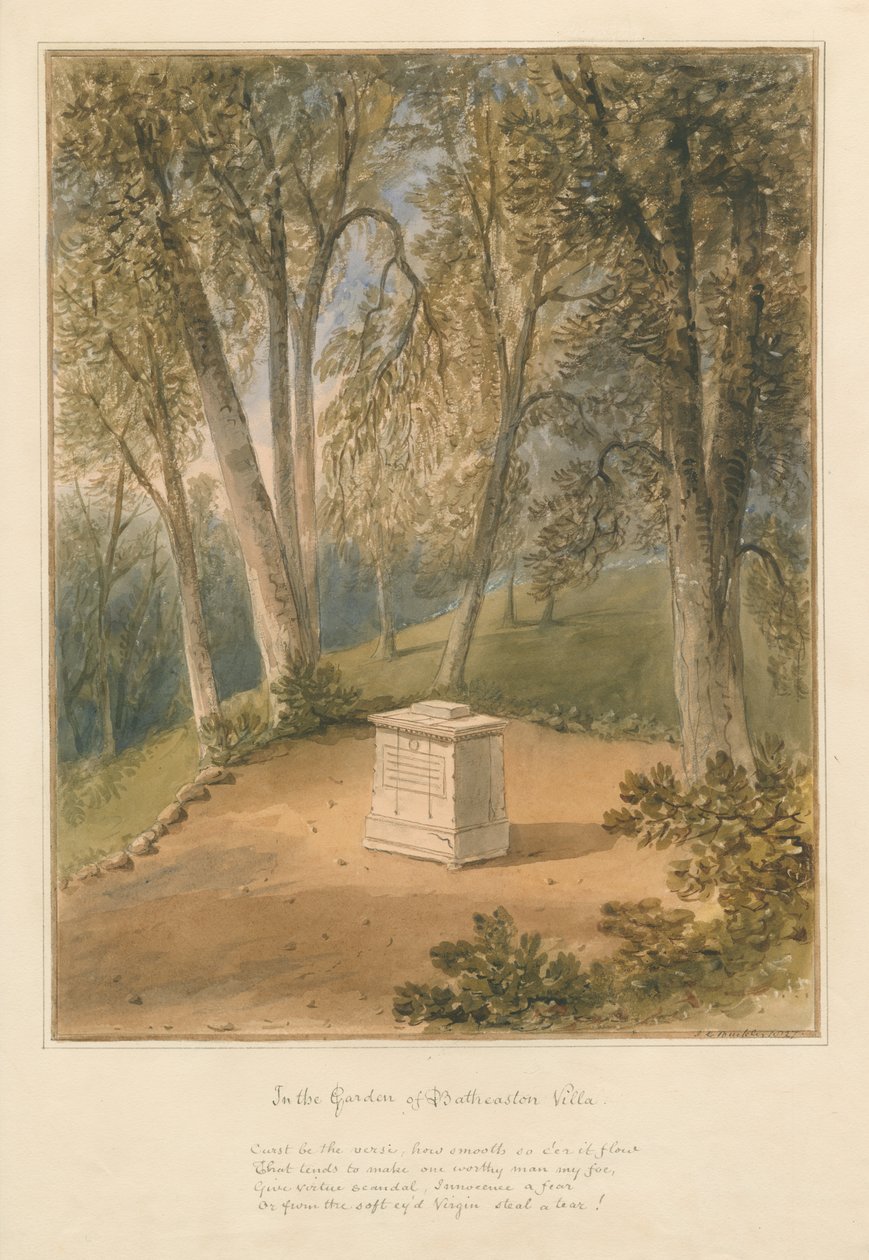 Somerset - Batheston Villa Bahçesi, 1827 by John Chessell Buckler