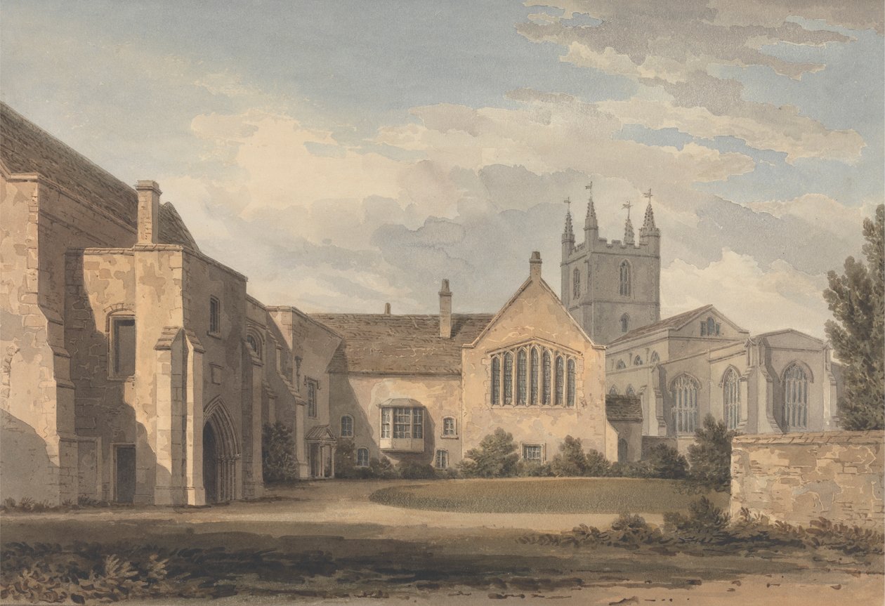 Croydon, Surrey'deki Kilise ve Sarayın Güney Doğu Görünümü by John Chessell Buckler
