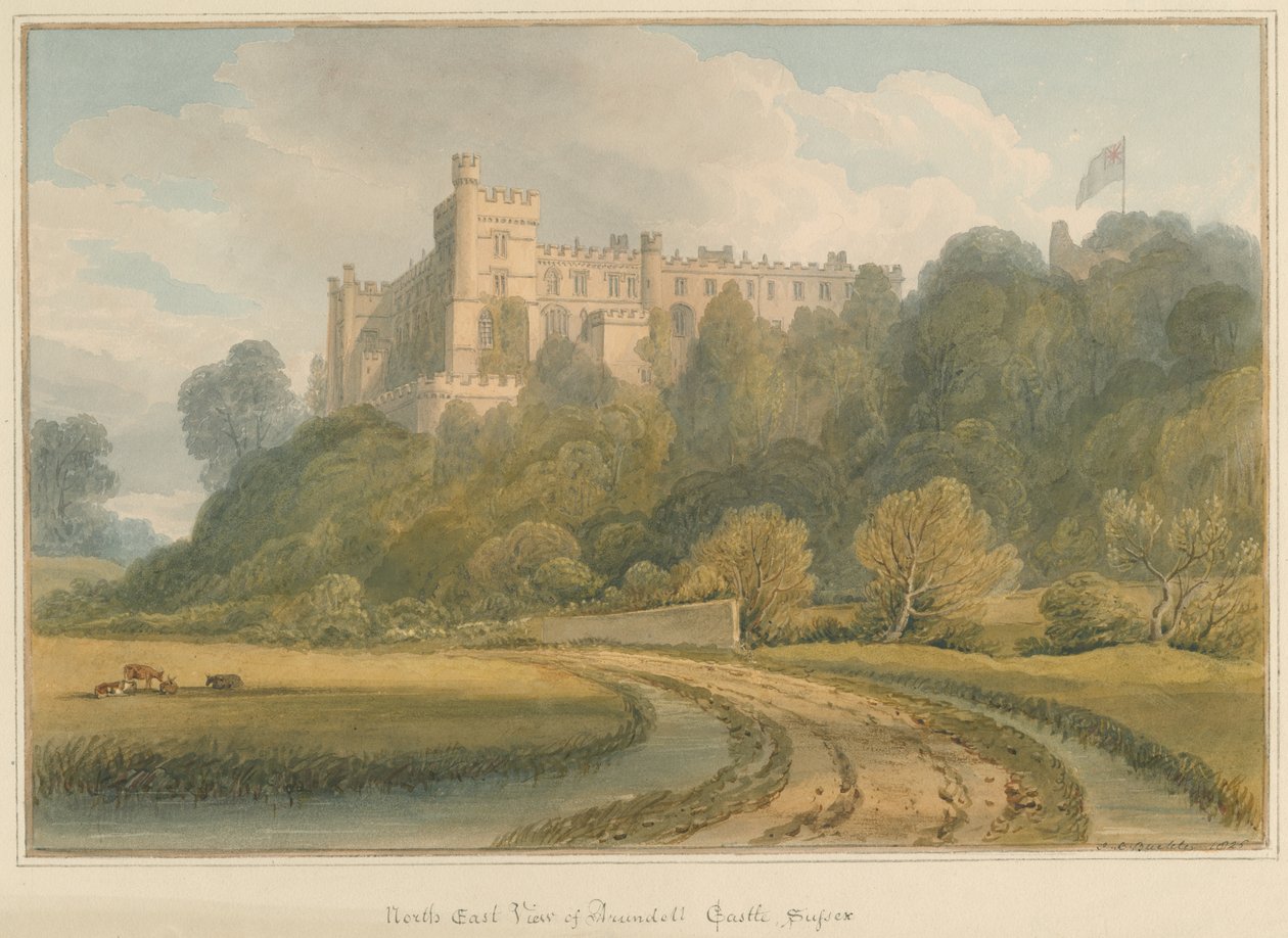 Sussex - Arundel Kalesi, 1825 by John Chessell Buckler