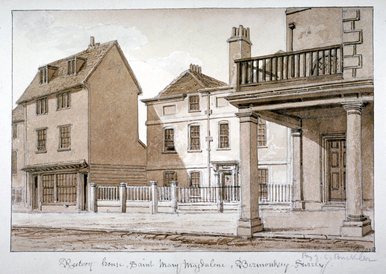 Rahip, St Mary Magdalen, Bermondsey, Londra, 1828 by John Chessell Buckler