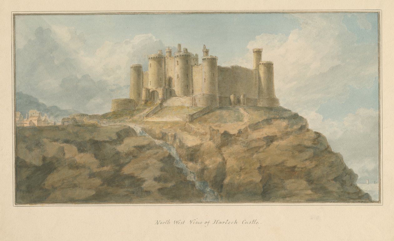 Galler - Mouthshire - Harlech Kalesi, 1800 by John Chessell Buckler