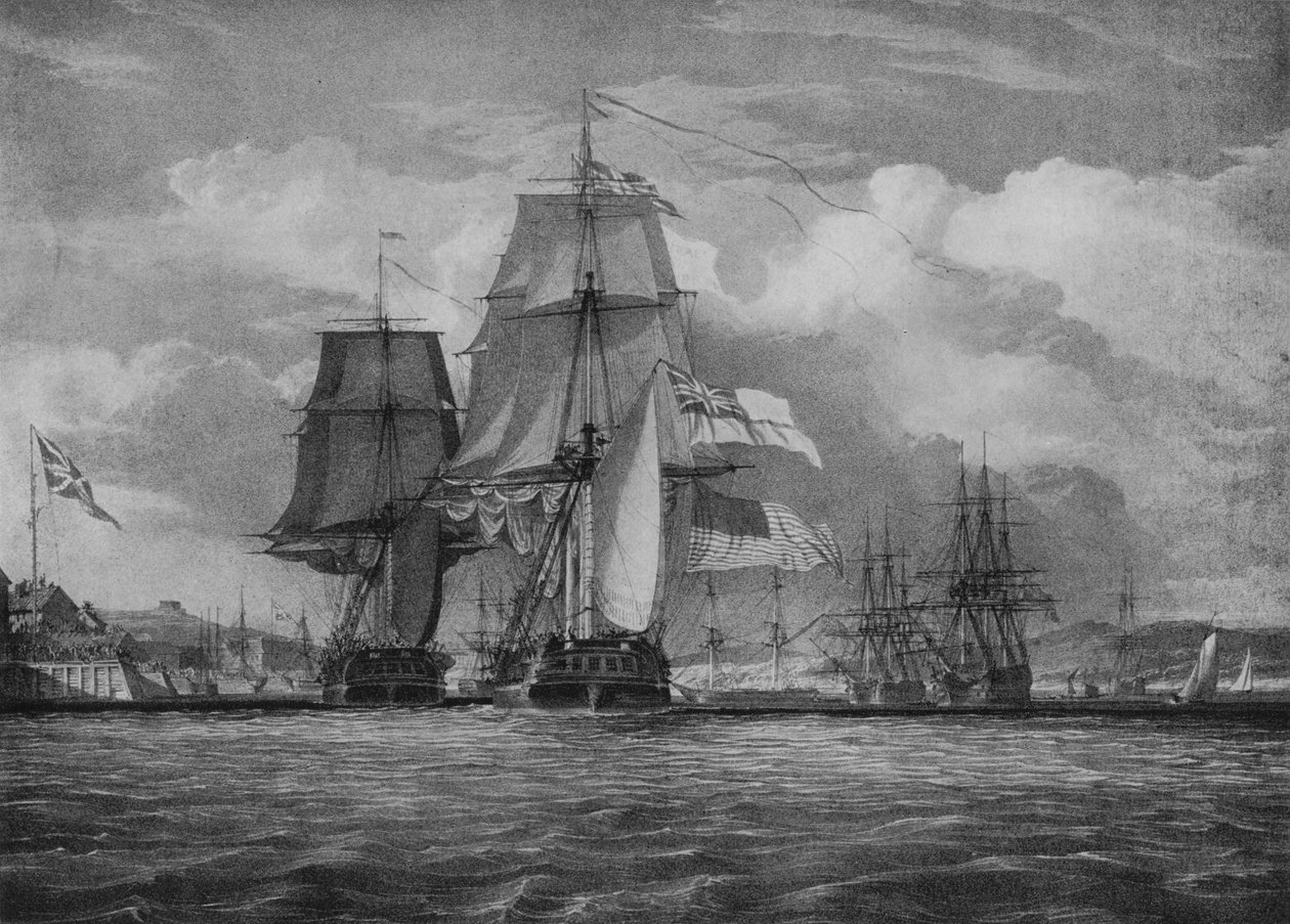 Shannon ve Chesapeake, c1814 by John Christian Schetky