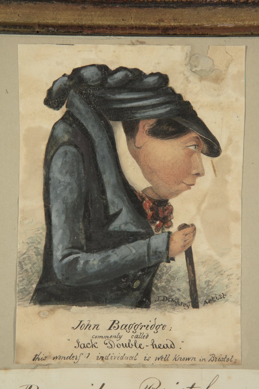John Baggridge; genellikle 'Jack Double-head' olarak adlandırılır (kağıt üzerine sulu boya) by John Church Dempsey