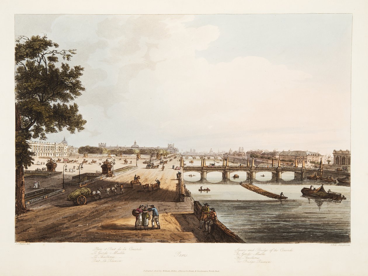 Concorde Meydanı ve Köprüsü; Garde Meuble; Thuilleries; Bridge Reunion, 