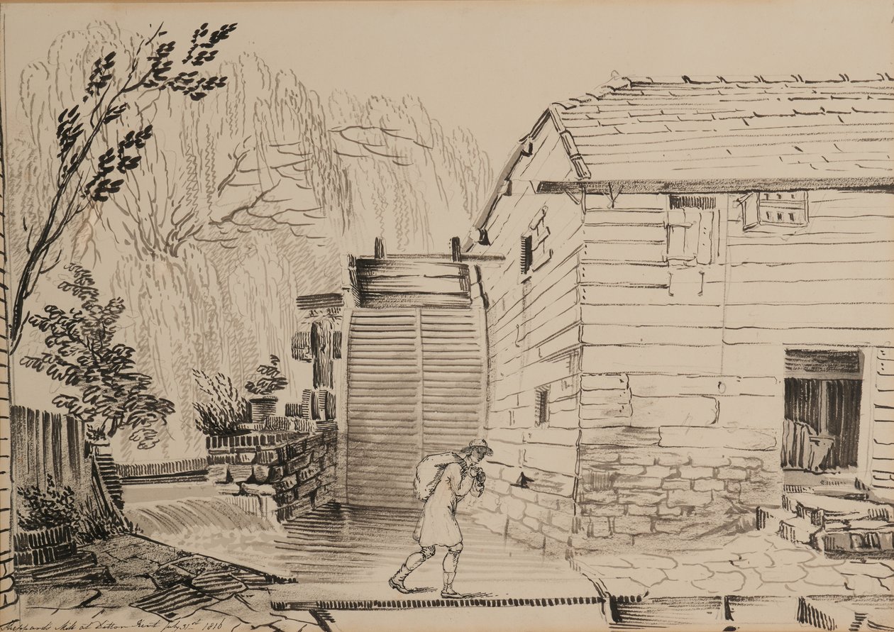 Ditton yakınlarındaki değirmen by John Claude Nattes