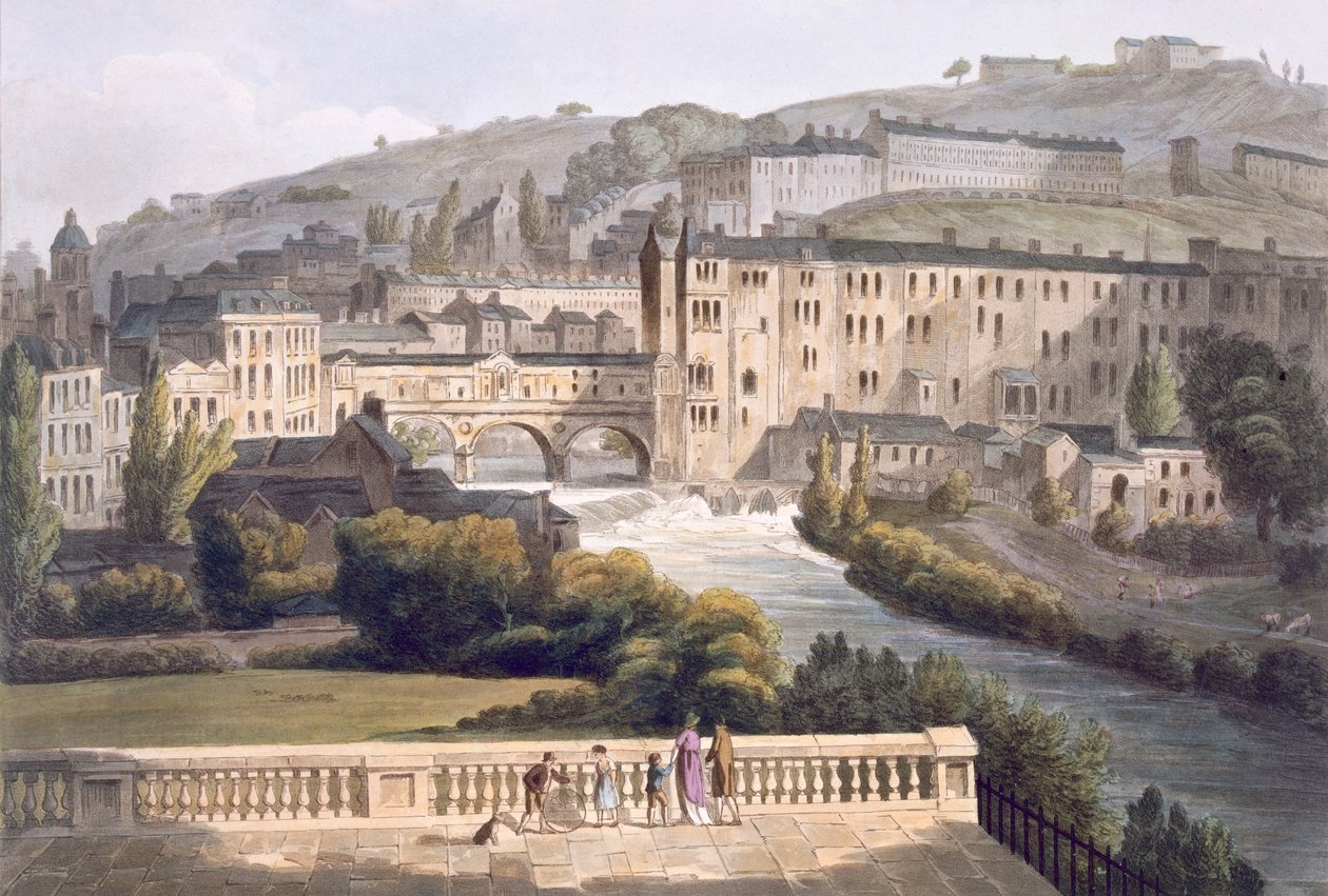 Pulteney Köprüsü, pub. 1806. by John Claude Nattes