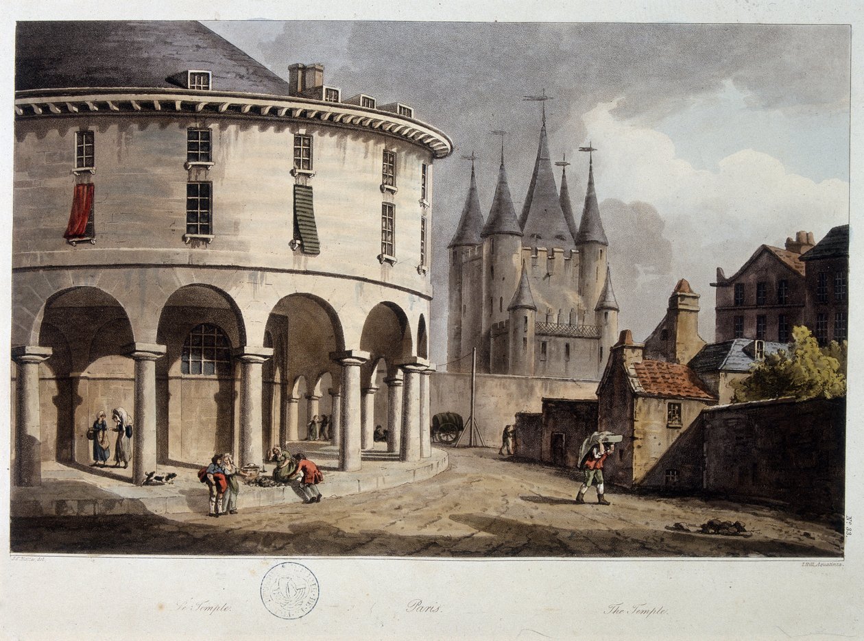 Paris Tapınağı - litografi, deb. 19. yüzyıl by John Claude Nattes