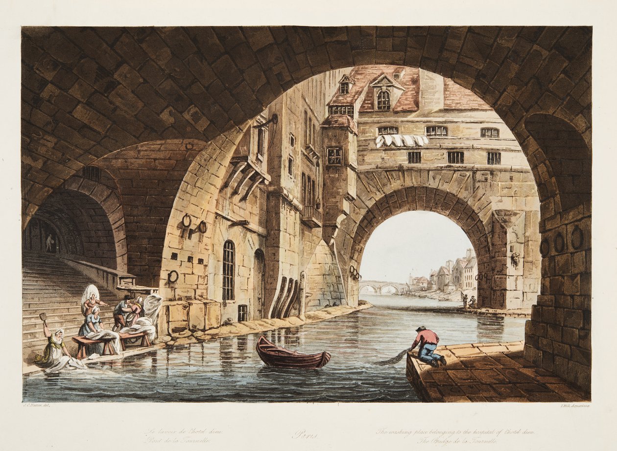 Hotel-Dieu ve Bridge de la Tournelle hastanesine ait olan Yıkama Yeri, Versailles, Paris ve Saint Denis, pub