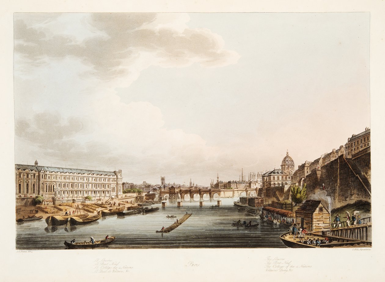 Louvre Müzesi; Pont Neuf; 4 Ulus Koleji; Voltaires Quay, Versailles, Paris ve Saint Denis, pub
